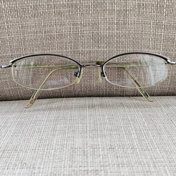 Nine West Vintage Glasses/Eyeglasses Frame Purple/Gold Tone Half Rim Frame - Picture 2 of 12
